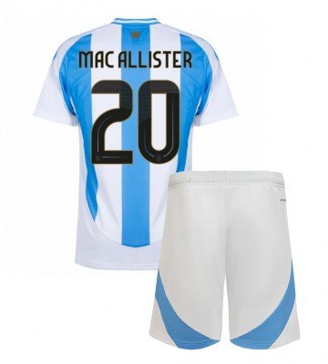 Argentina Alexis Mac Allister #20 Hemmakläder Barn Copa America 2024 Kortärmad (+ Korta byxor)